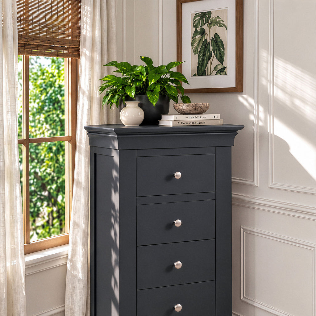 Provence 5 Drawer Chest in Black