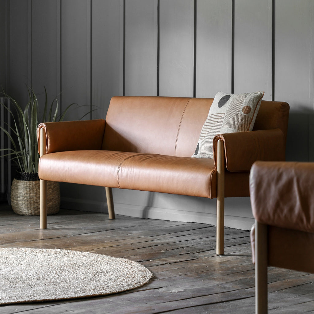 Stratford 2 Seater Sofa Brown Leather