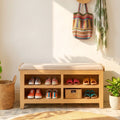 Hallway Shoe Storage Bench in Oak Finish