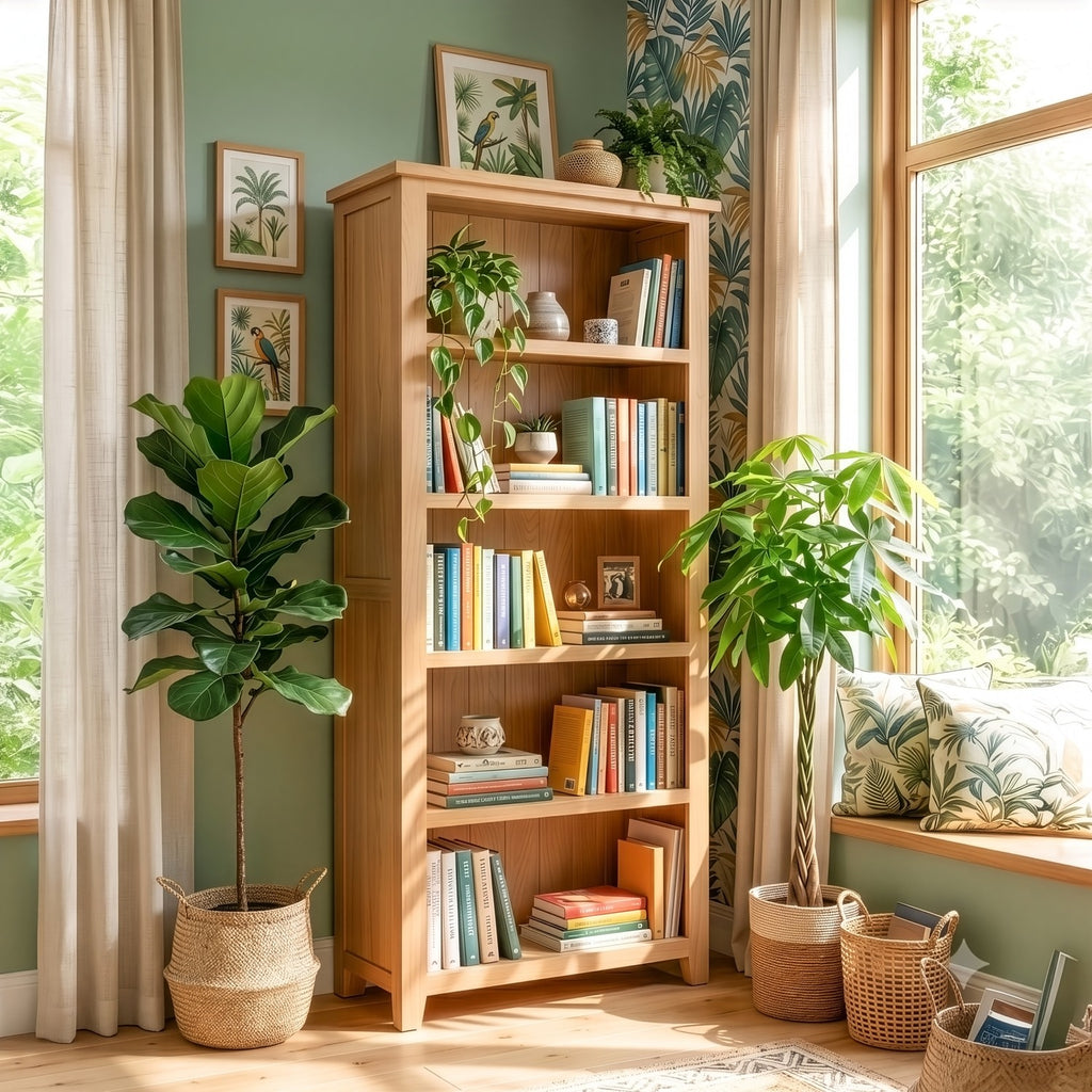Tavistock Oak finish bookcase