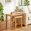 Tavistock nest of two tables in oak finish