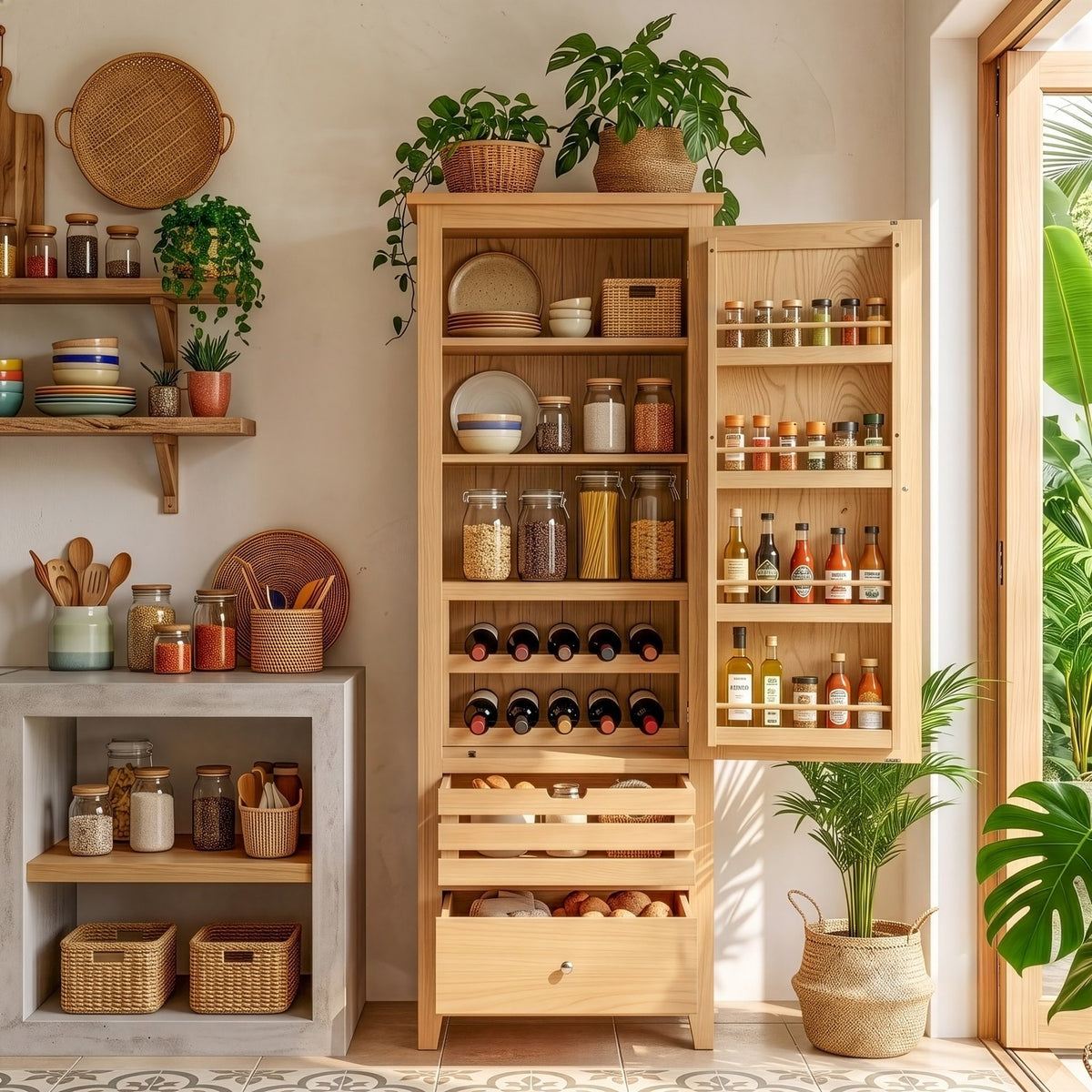 Tavistock Single Larder Unit in Oak Finish