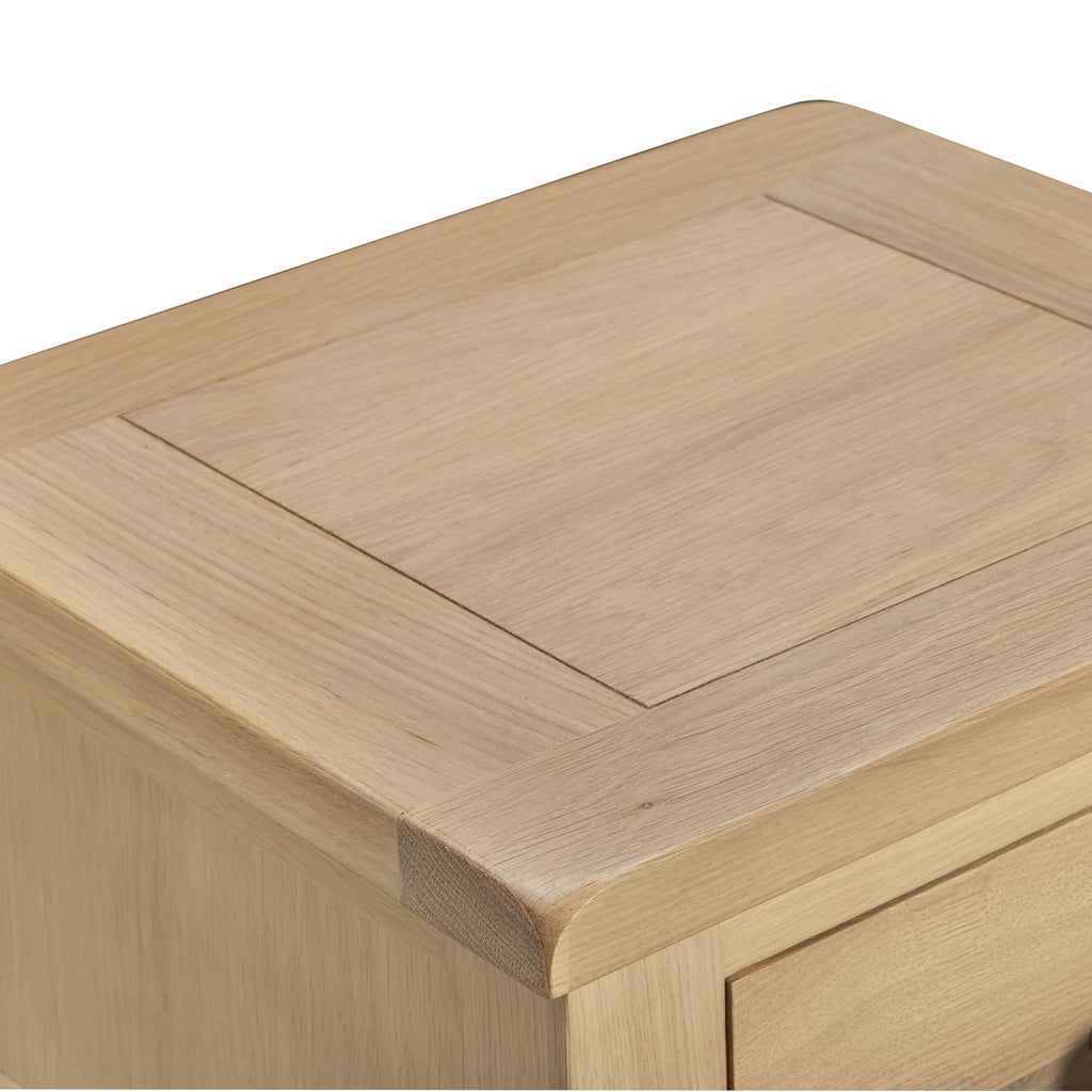 Tetbury 1 Drawer Lamp Table With Shelf in Natural Oak
