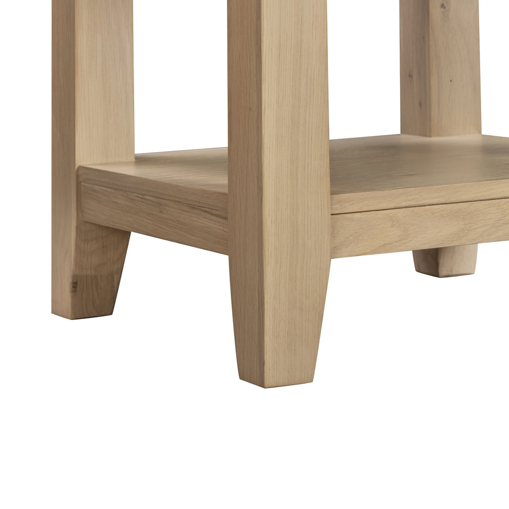 Tetbury 1 Drawer Lamp Table With Shelf in Natural Oak