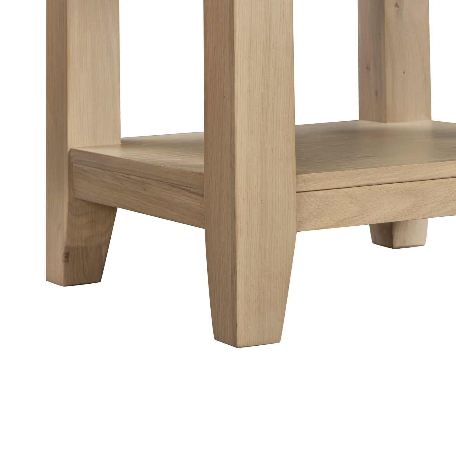 Tetbury 1 Drawer Lamp Table With Shelf in Natural Oak