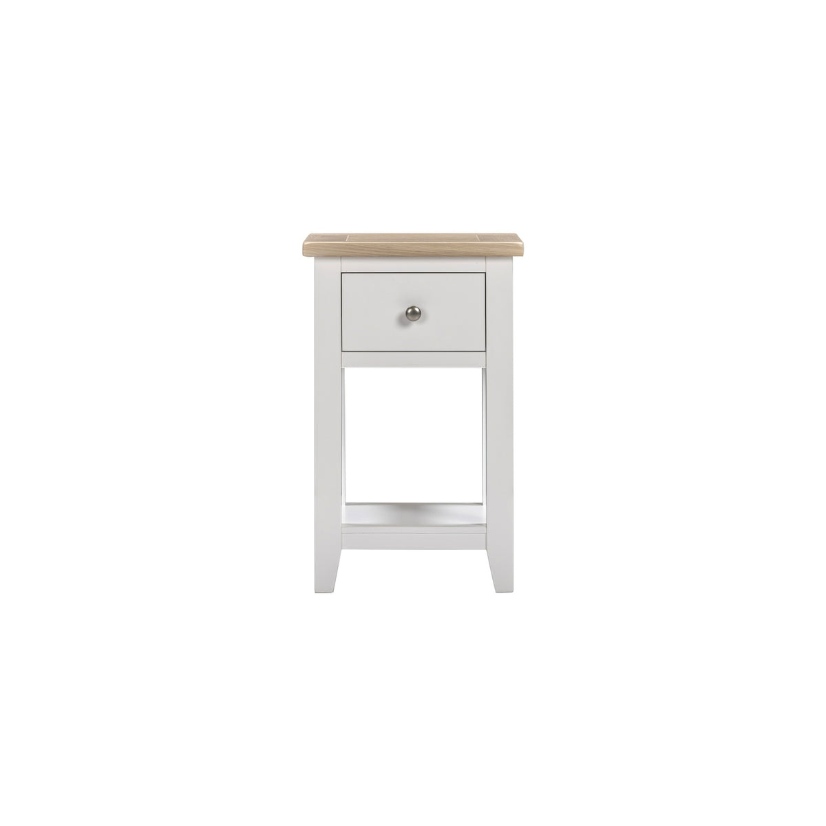 Tetbury 1 Drawer Lamp Table With Shelf in Painted / Oak