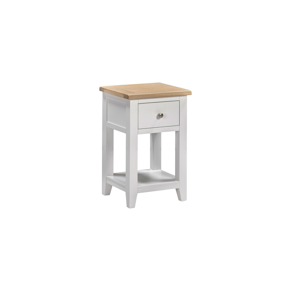 Tetbury 1 Drawer Lamp Table With Shelf in Painted / Oak