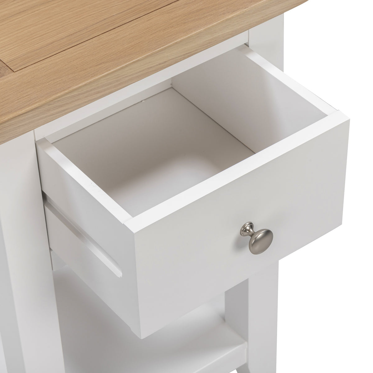 Tetbury 1 Drawer Lamp Table With Shelf in Painted / Oak