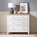 3 Drawer Chest of Drawers for Bedrooms in a painted and oak finish
