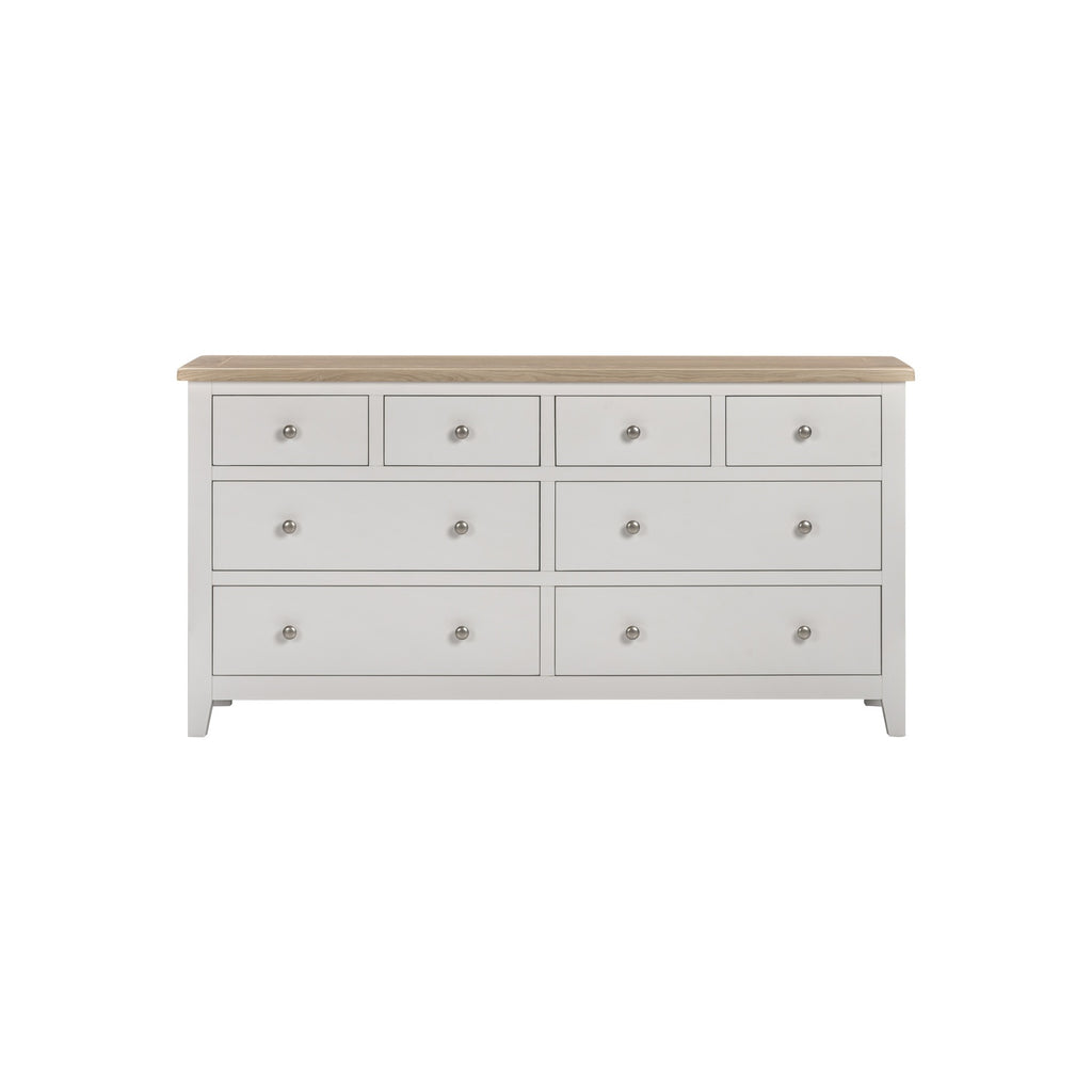 Tetbury 8 Drawer Wide Chest in Painted / Oak