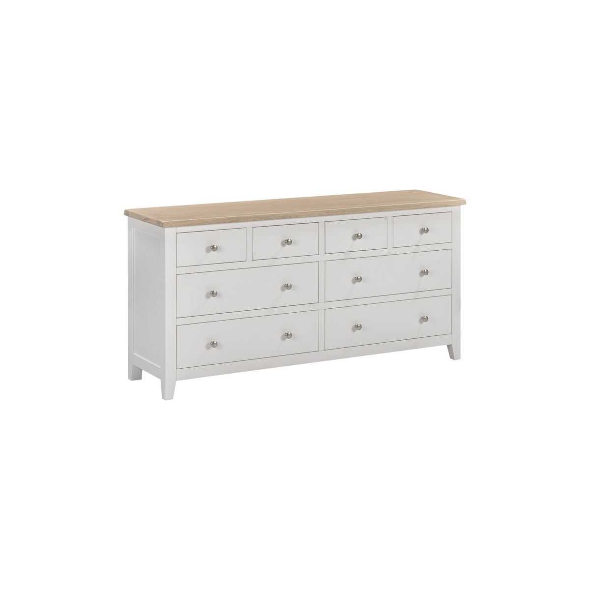 Tetbury 8 Drawer Wide Chest in Painted / Oak