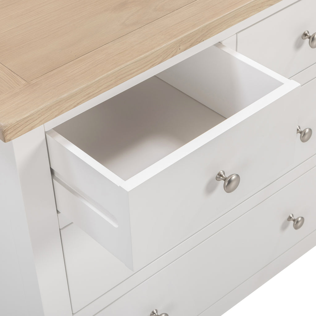 Tetbury 8 Drawer Wide Chest in Painted / Oak