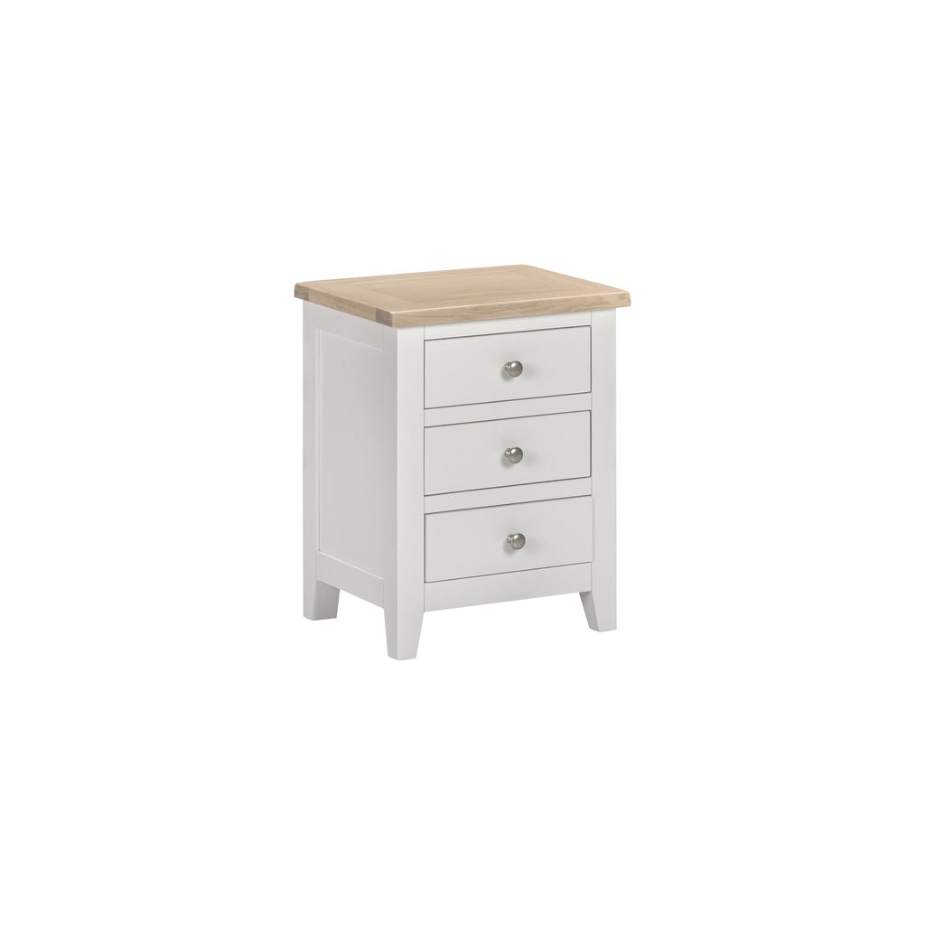 Tetbury Bedside 3 Drawers in Painted / Oak