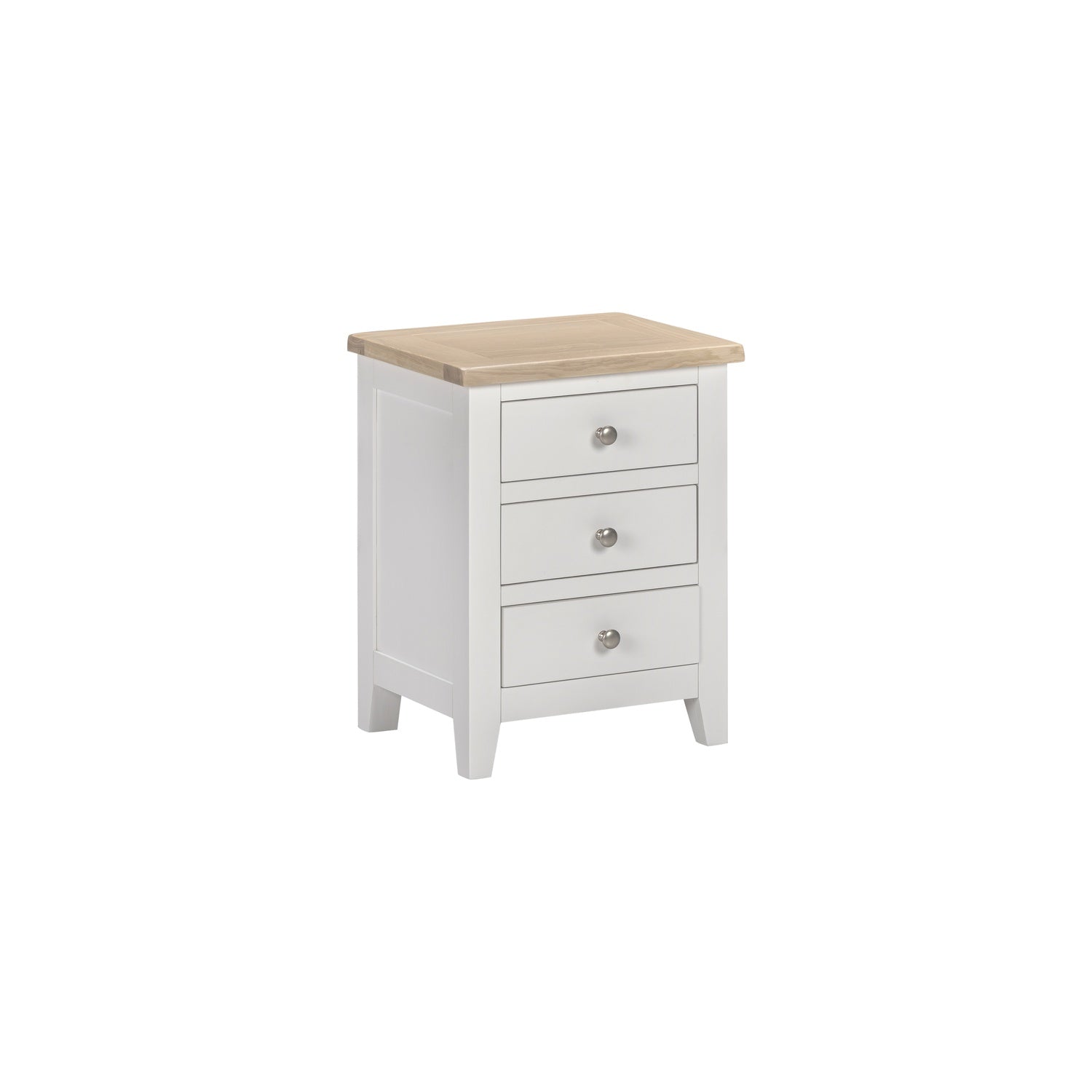 Tetbury Bedside 3 Drawers in Painted / Oak