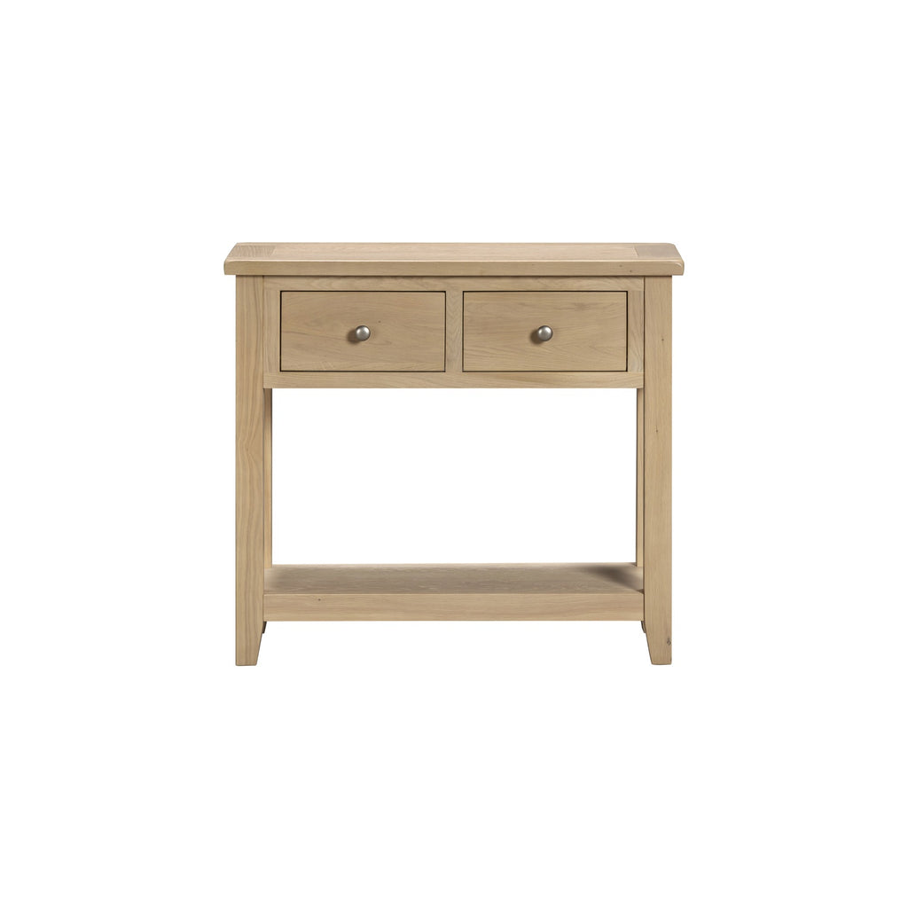 Tetbury Console Table With Shelf in Natural Oak