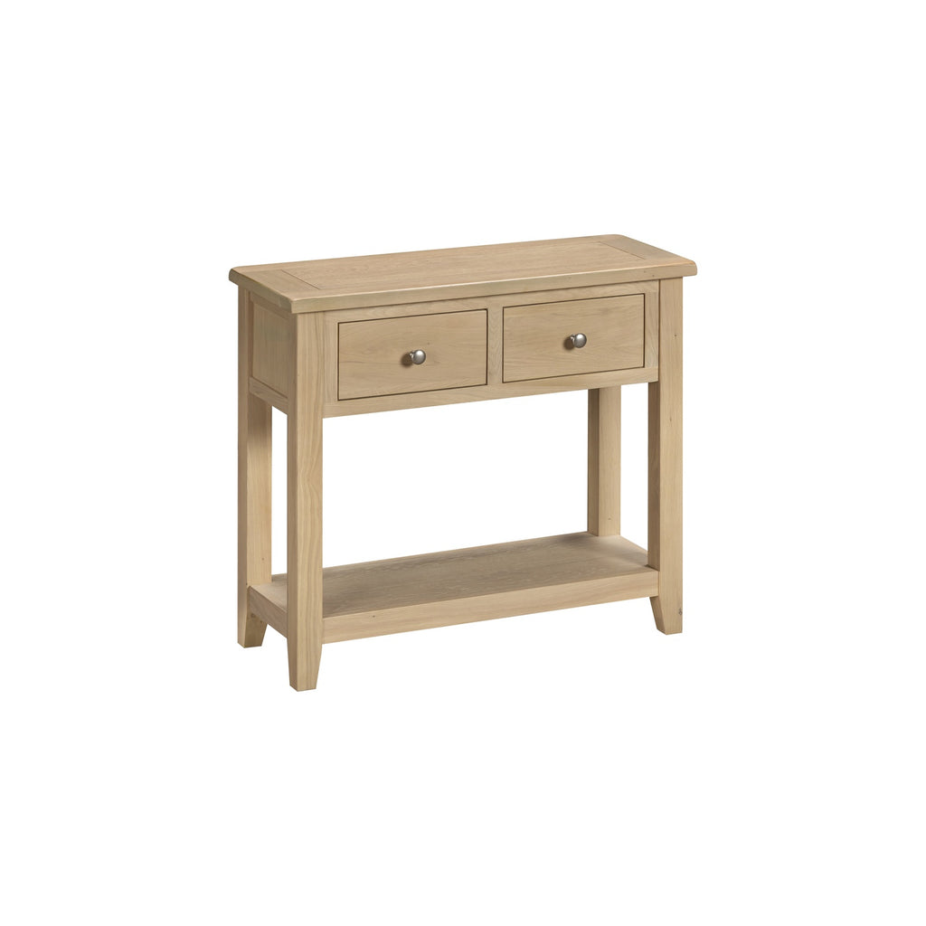 Tetbury Console Table With Shelf in Natural Oak