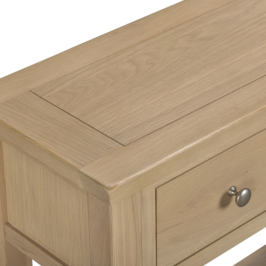 Tetbury Console Table With Shelf in Natural Oak