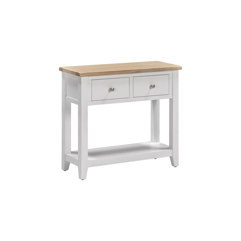 Tetbury Console Table With Shelf in Painted / Oak