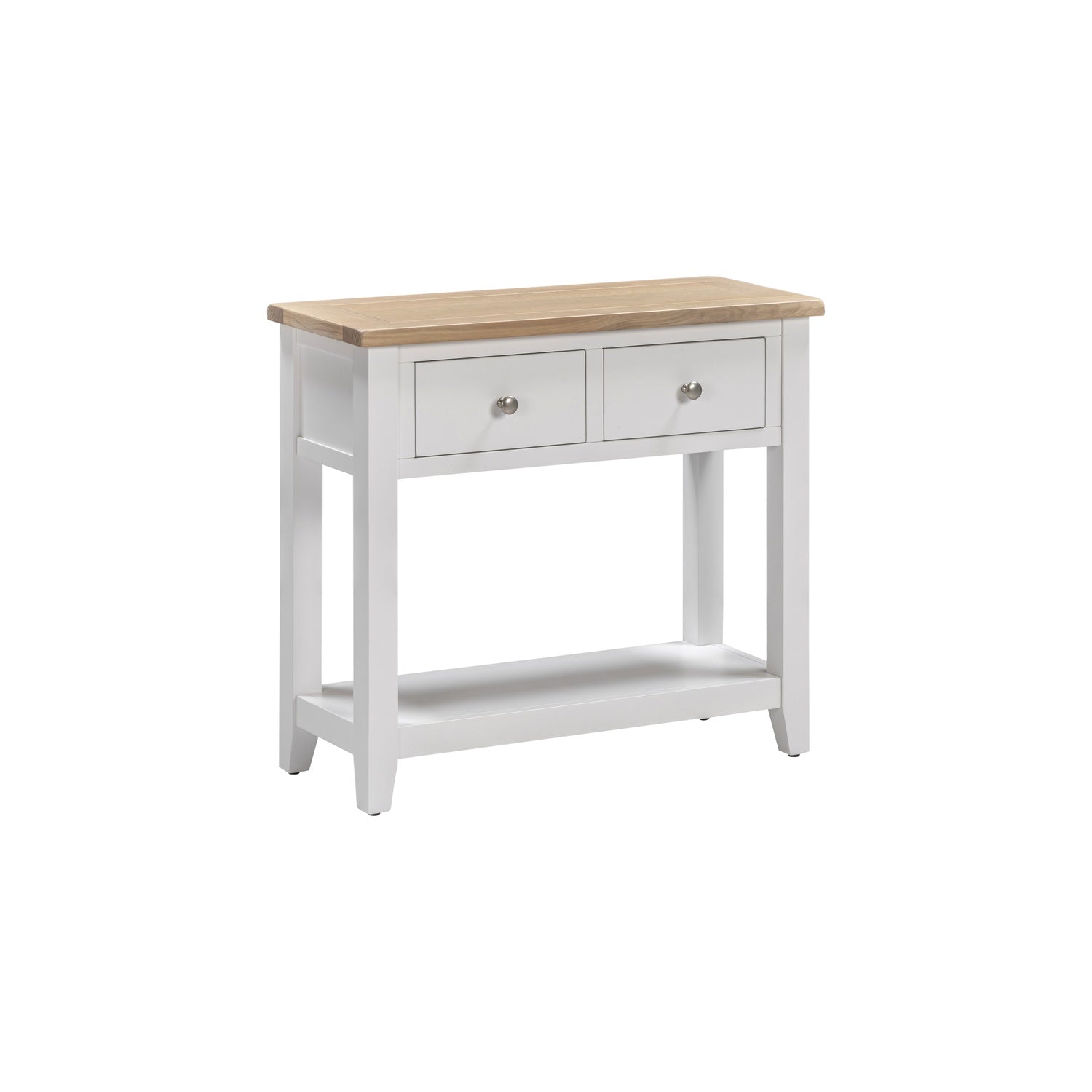 Tetbury Console Table With Shelf in Painted / Oak