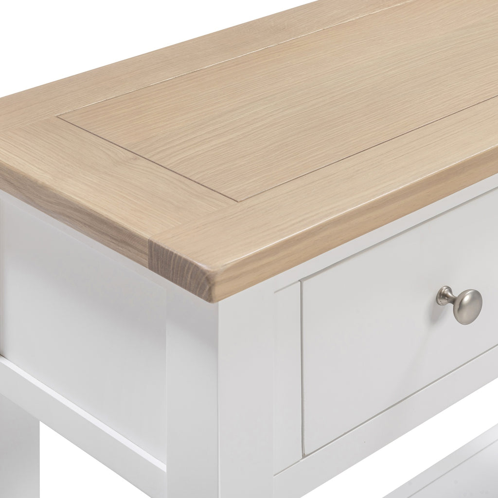 Tetbury Console Table With Shelf in Painted / Oak