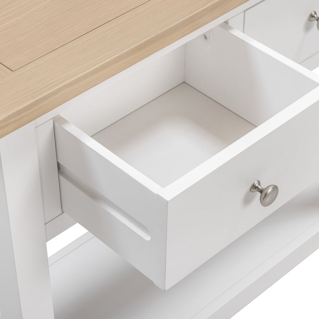 Tetbury Console Table With Shelf in Painted / Oak
