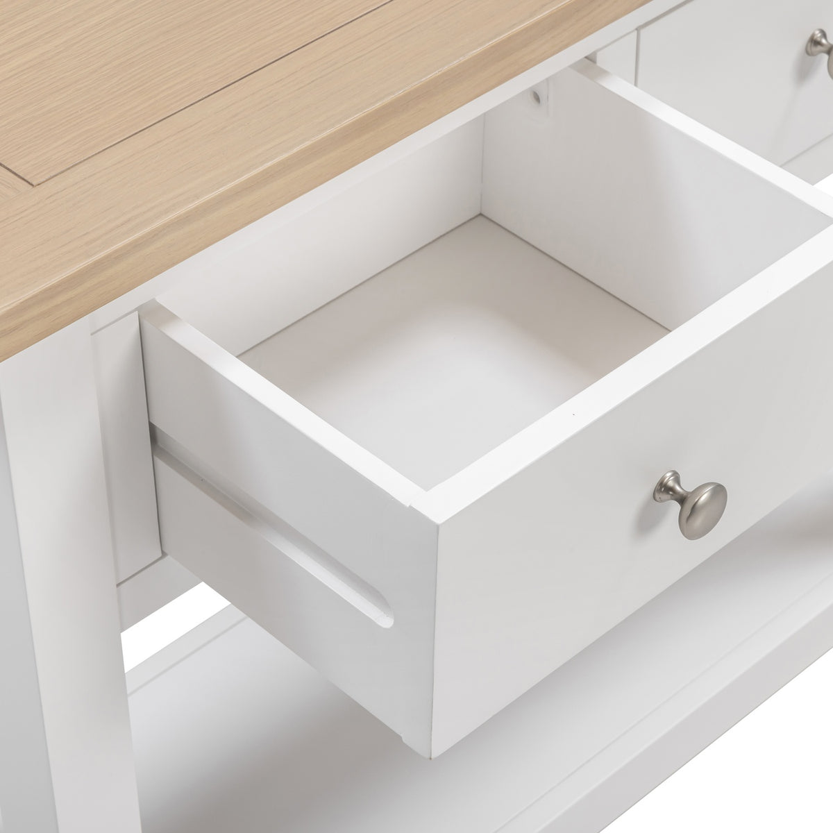 Tetbury Console Table With Shelf in Painted / Oak