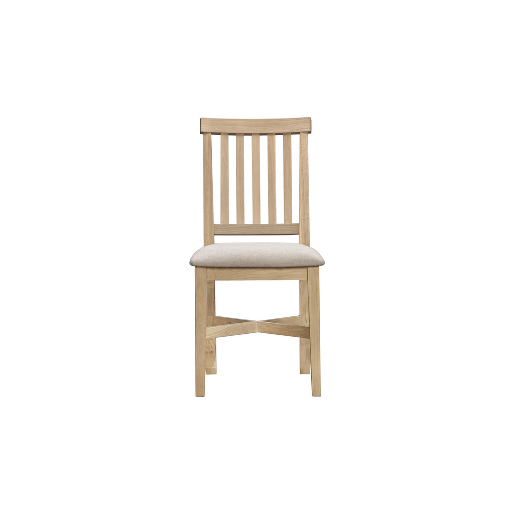 Tetbury Dining Chair With Fabric Seat in Natural Oak
