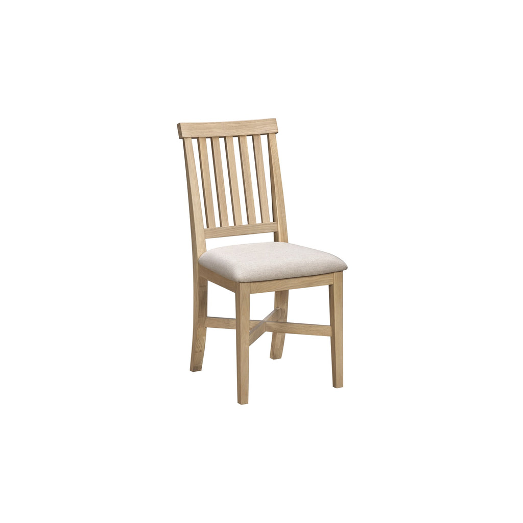 Tetbury Dining Chair With Fabric Seat in Natural Oak