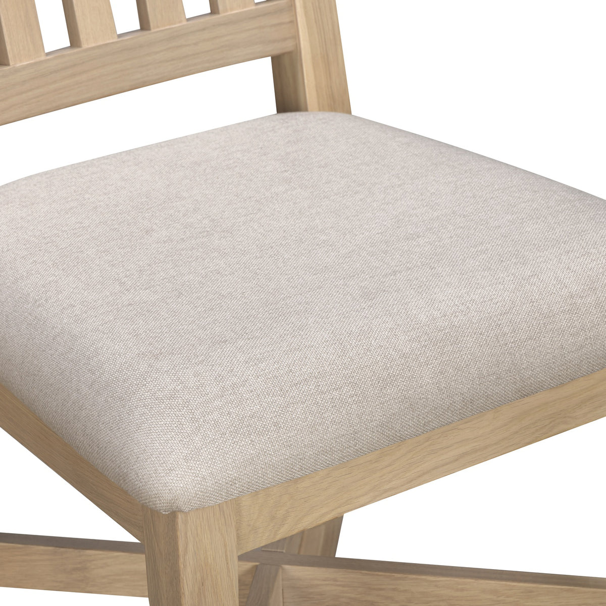 Tetbury Dining Chair With Fabric Seat in Natural Oak
