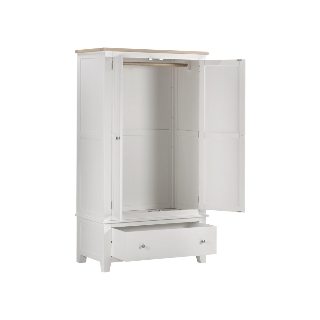 Tetbury Double Wardrobe in Painted / Oak