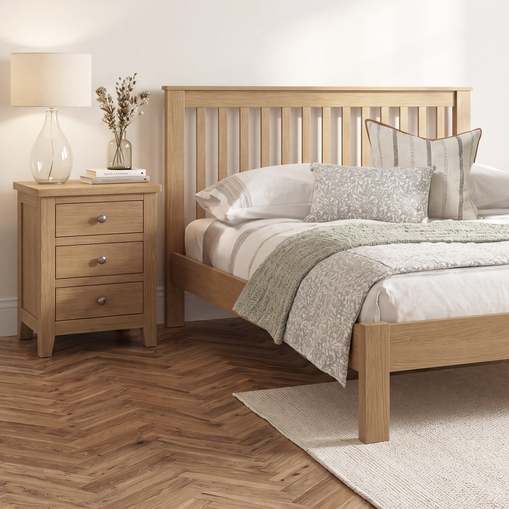King Size Bed Wooden Traditional Style