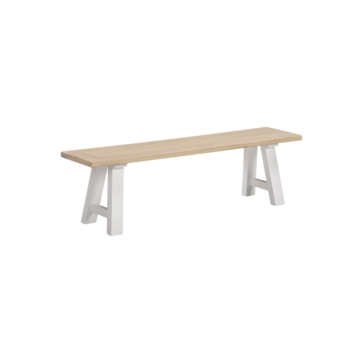 Tetbury Trestle Bench in Painted / Oak