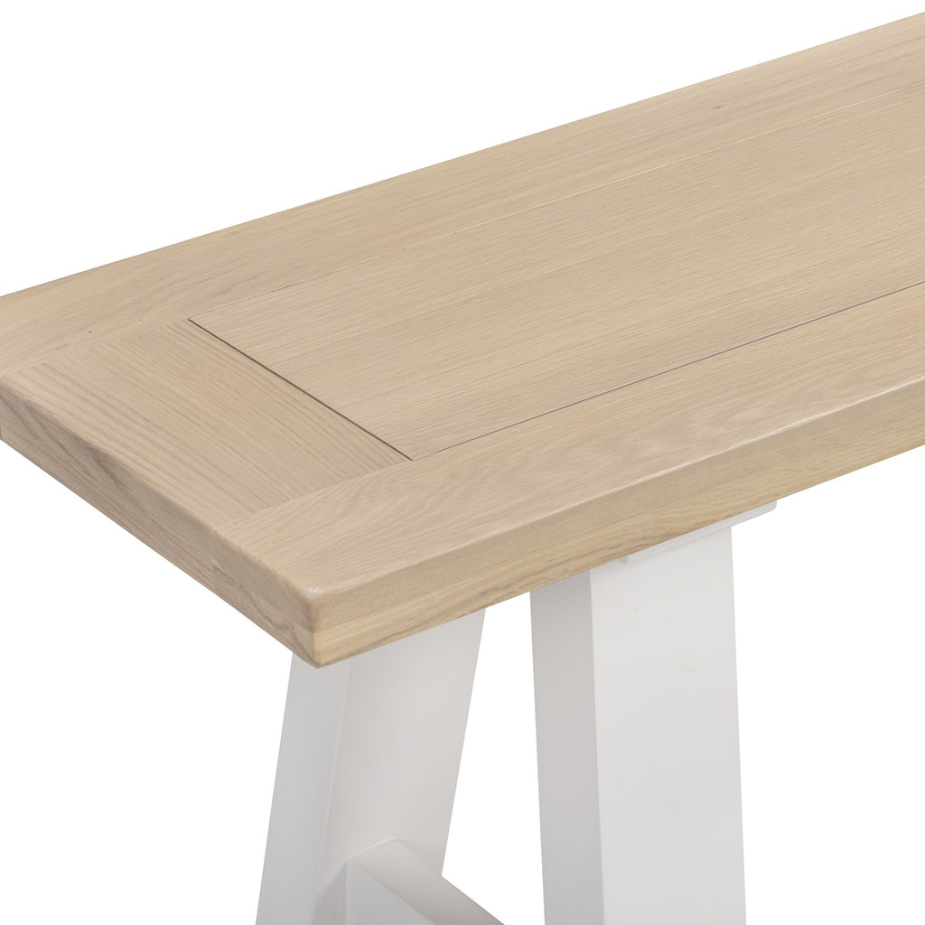 Tetbury Trestle Bench in Painted / Oak