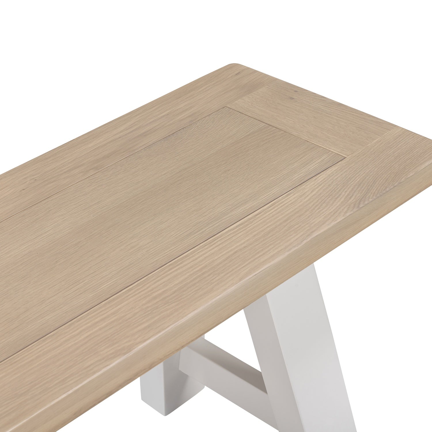 Tetbury Trestle Bench in Painted / Oak