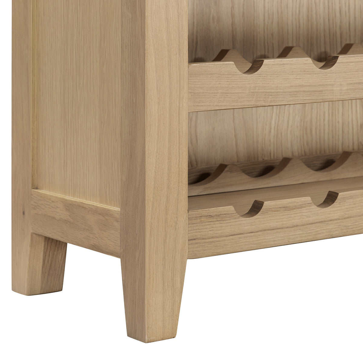 Tetbury Wine Console Table With Shelf in Natural Oak