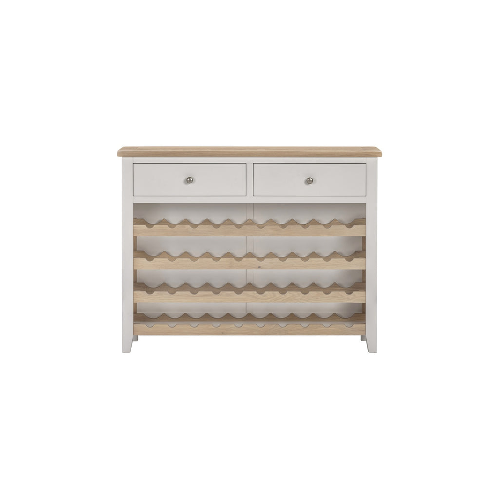 Tetbury Wine Console Table With Shelf in Painted / Oak