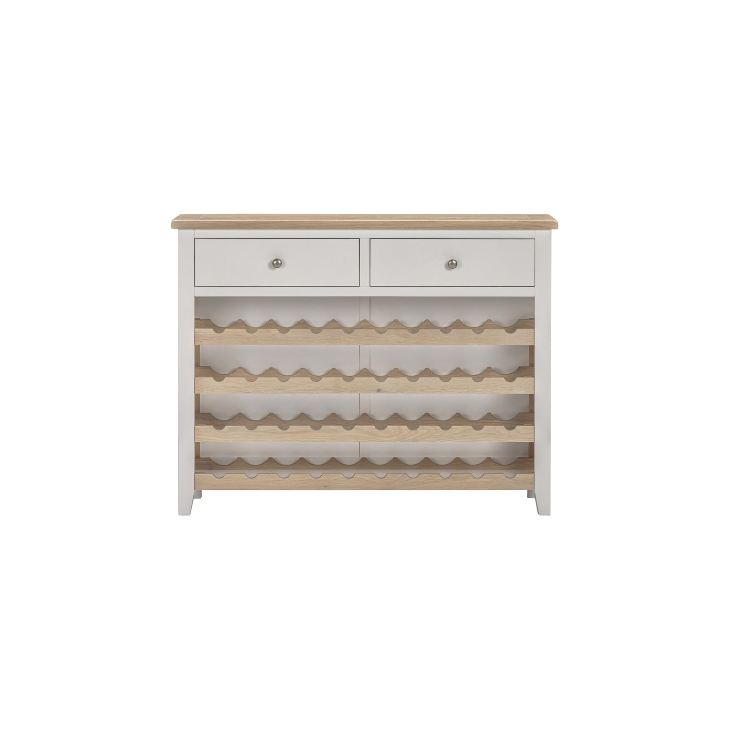 Tetbury Wine Console Table With Shelf in Painted / Oak