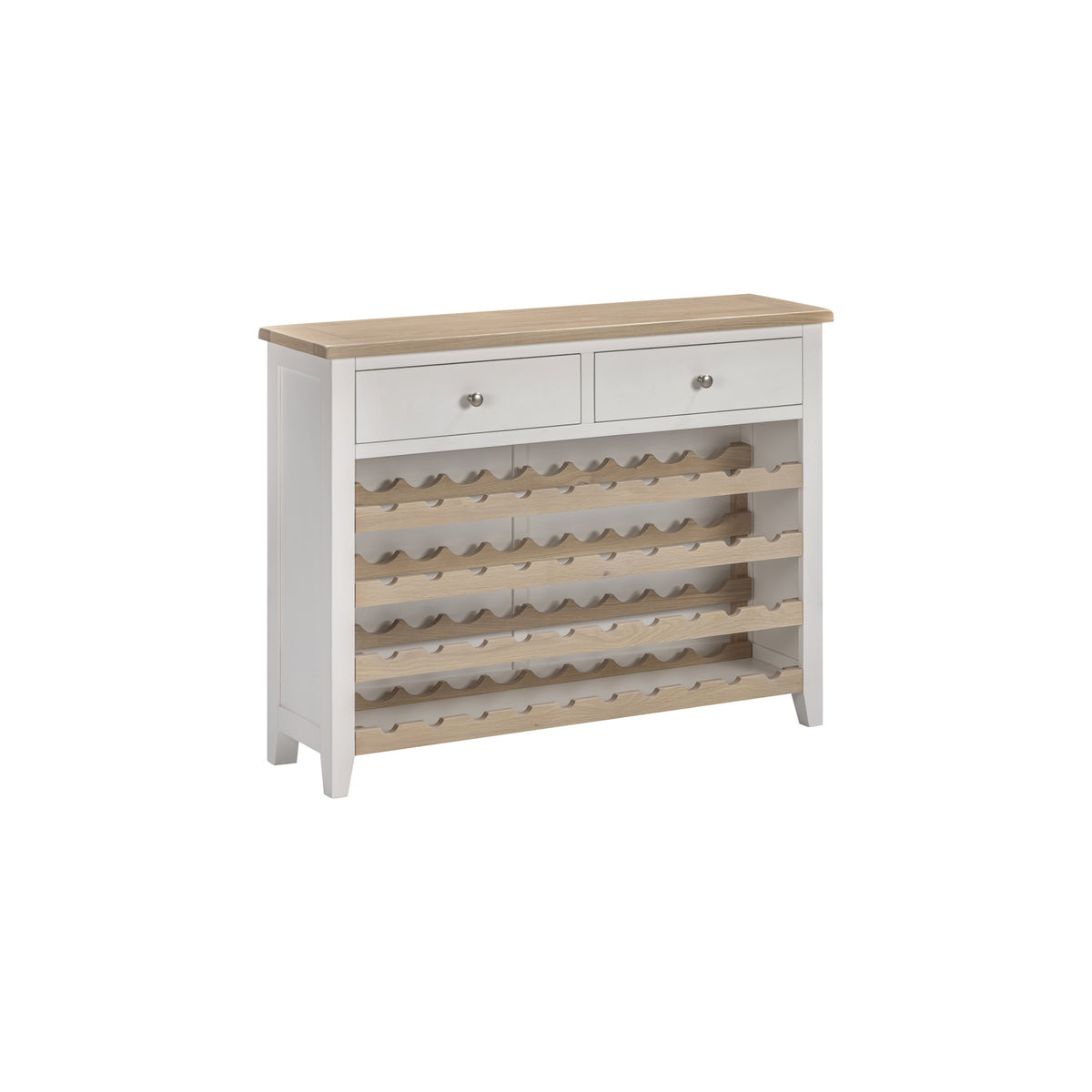 Tetbury Wine Console Table With Shelf in Painted / Oak