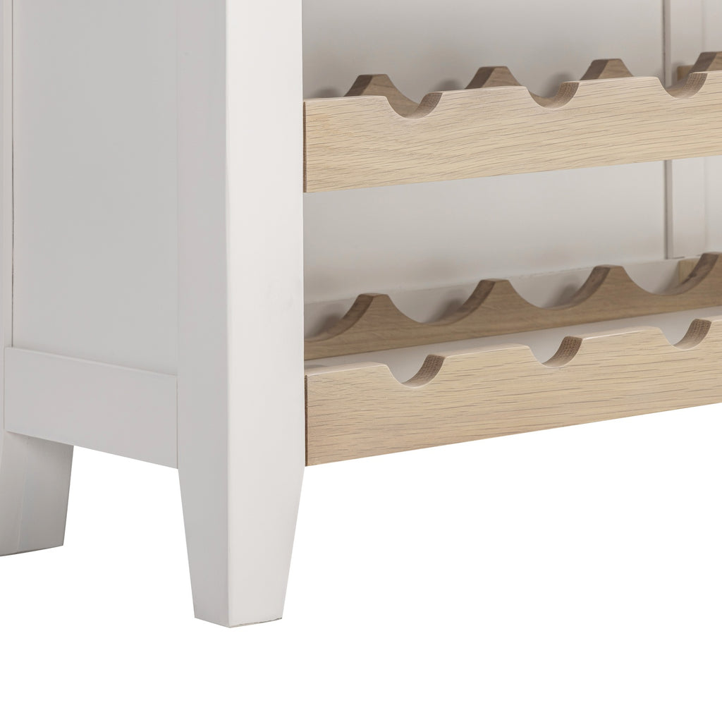 Tetbury Wine Console Table With Shelf in Painted / Oak