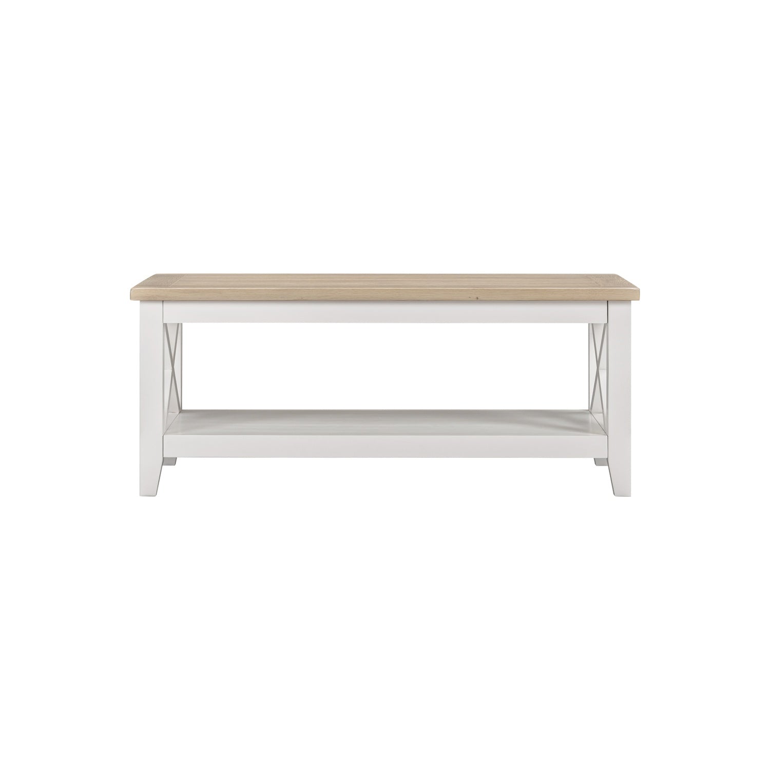 Tetbury X Leg Coffee Table With Shelf in Painted / Oak