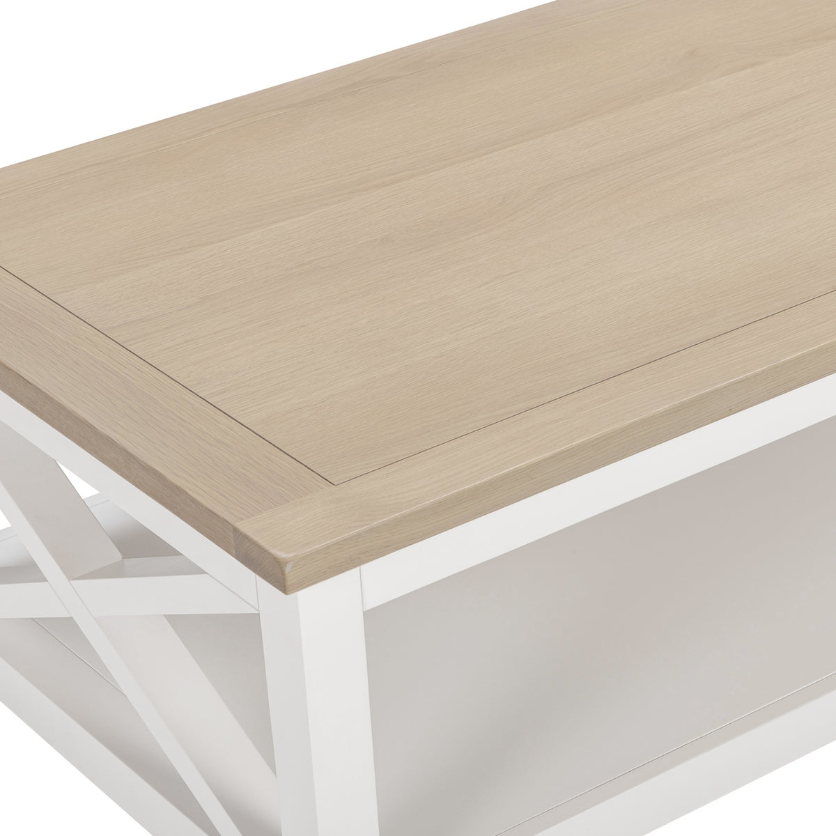 Tetbury X Leg Coffee Table With Shelf in Painted / Oak