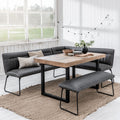 Adelaide 135cm Dining Table with Hardy Corner Bench LHF & Low Bench in Grey