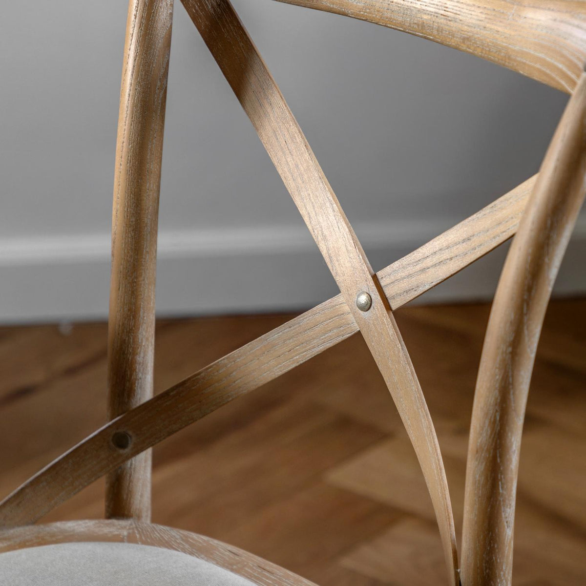 Cafe Chair Washed Oak Linen (2pk)