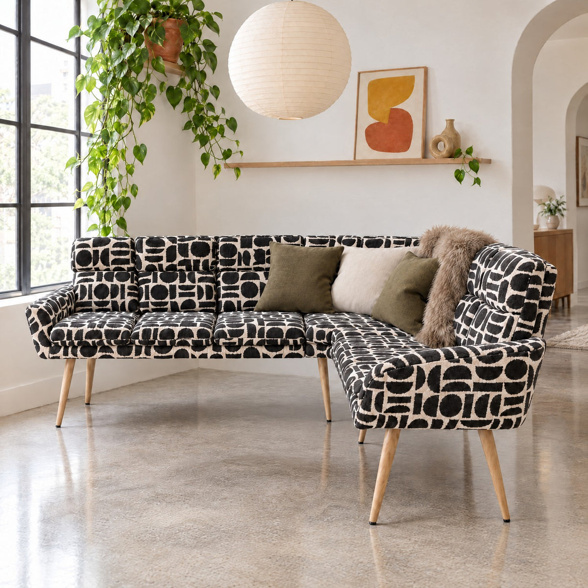 Sloane Corner Bench Black