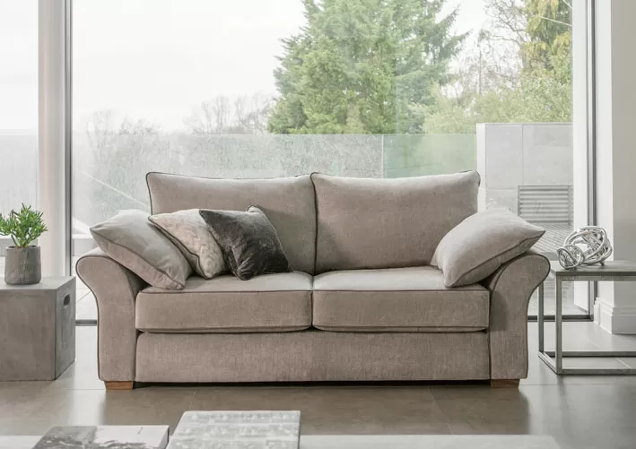 Every handcrafted Collins & Hayes Sofa can be distinguished by its effortless, elegant and smart yet casual shape and style, its irresistibly soft and deep cushioning, hand stitched detailing, and solid oak feet. All available in a beautiful range of coloured, printed, plain and patterned fabrics and leathers.
With a Collins & Hayes sofa you can be be sure to receive sublime comfort thanks to their goose feather filled backs and foam and fibre filled seat cushions.