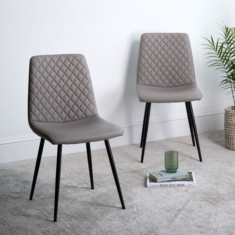 Ripley Dining Chair - Truffle (Set of 2) Upholstered grey dining chairs