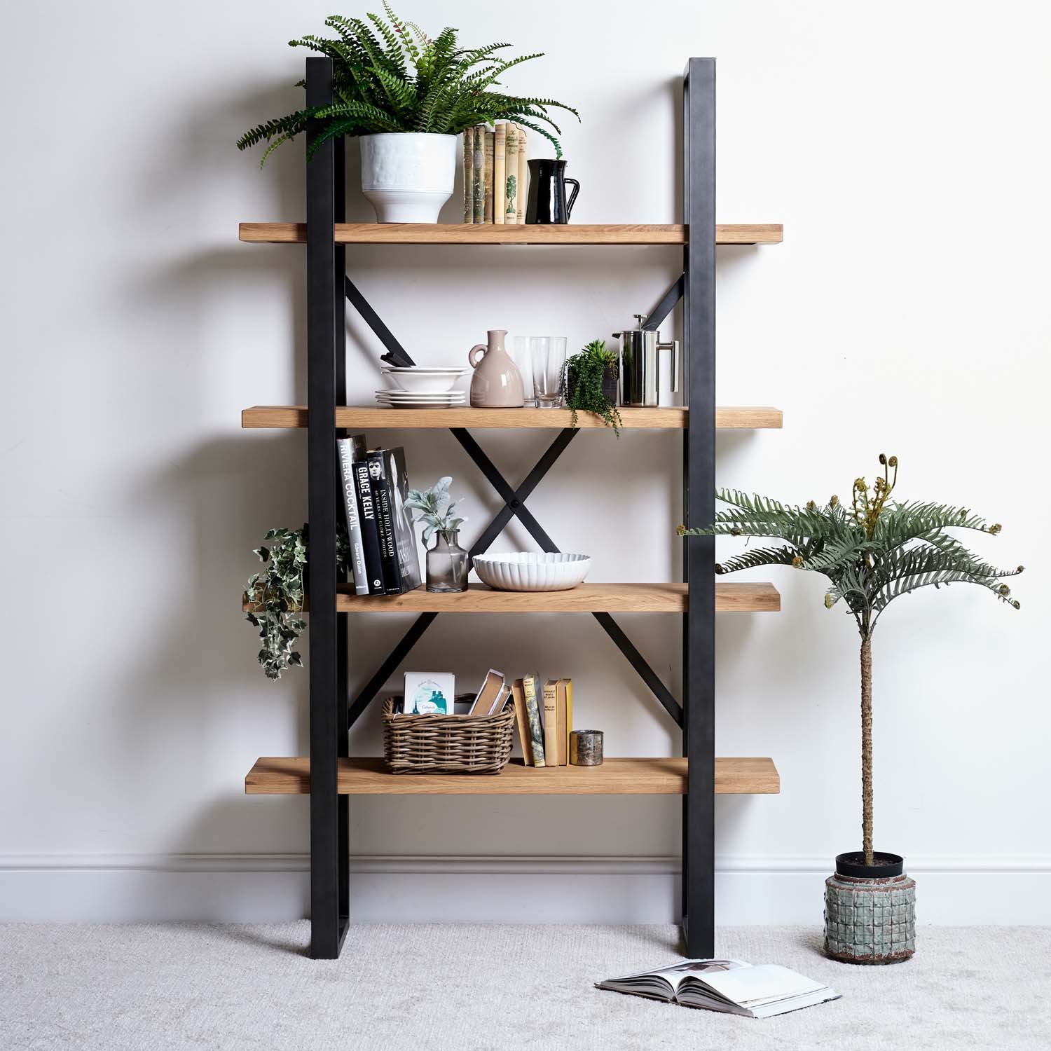 Industrial on sale wooden shelf