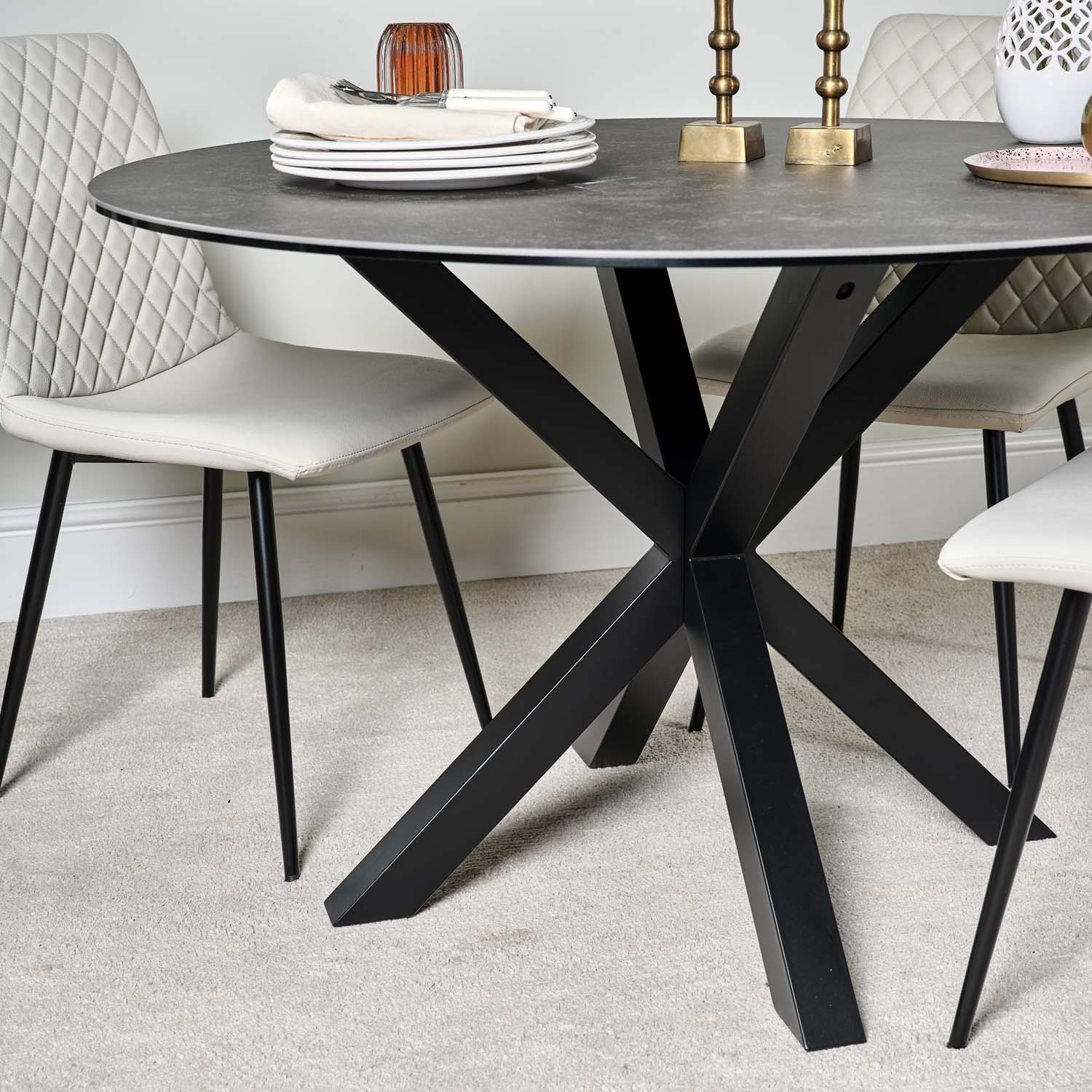 Clearance Eastcote Round Dining Table Black Woods Furniture