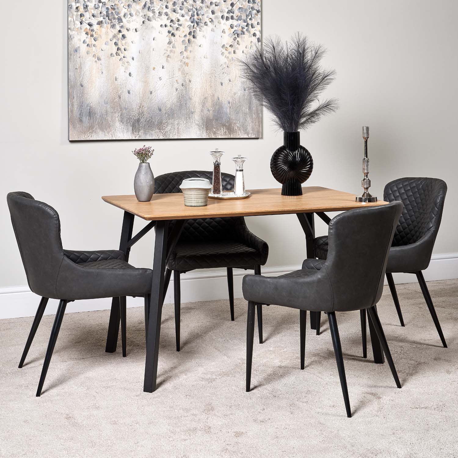 Grey wood effect dining table deals