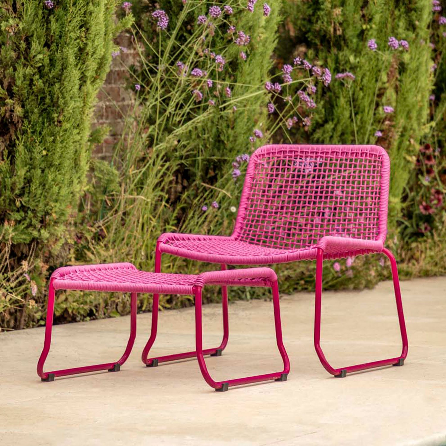 Woods Zancara Lounge Chair and Footstool Pink Woods Furniture